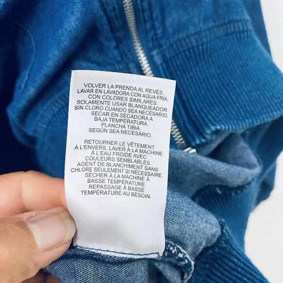 ALFRED DUNNER Blue Lightweight Zip Soft Chambray Jacket Womens Size 18 - Picture 4 of 15